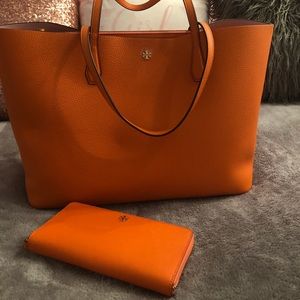 Tory Burch tote and matching wallet